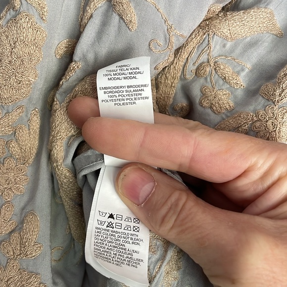 Lucky Brand Boho Embroidered Popover Blouse XS - Picture 8 of 8